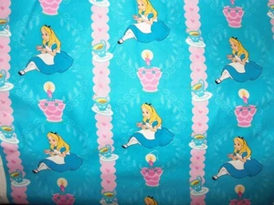 Alice in Wonderland Cartoons RARE Fabric Cartoon 100% Cotton 19" x 56"  Last ONE - Picture 1 of 5