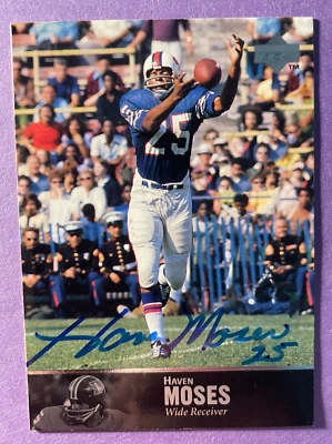SIGNED HAVEN MOSES 1997 UPPER DECK LEGENDS FOOTBALL CARD AUTOGRAPHED - BRONCOS - Image 1 of 2