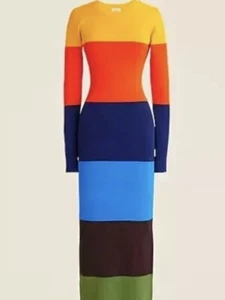 Christopher John Rogers X J.Crew Colorblock Dress in Stretch Viscose Blend - XXS - Picture 1 of 3