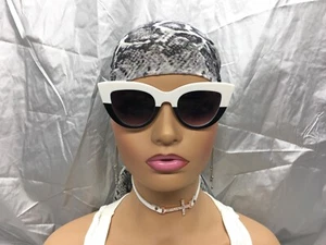 Designer Sonnenbrille Retro Style Katzenauge Katzenaugen 50’s 60’s 70’s weiß & schwarz - Bild 1 von 12