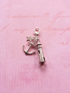 Maritimer Schmuckanhänger ♥ Fernweh ♥ Leuchtturm Anker Stern Deko Charms Silber - Bild 1 von 1