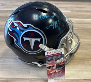 AJ BROWN TENNESSEE TITANS SIGNED AUTOGRAPH REPLICA FULL SIZE MINI HELMET JSA - Picture 1 of 7