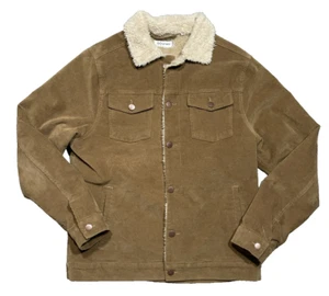 Departwest BKE Herren Schnalle hellbraun Cord Kunstfell Sherpa Jacke Trucker Größe M - Bild 1 von 12