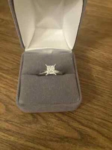 2.12 Cts Princess Cut G VS2 Lab Grown CVD Diamond Ring Solitaire 14k White Gold - Picture 1 of 17