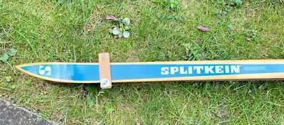 SPLITKEIN 210 cm Wood Cross Country Skis 3 pin Bindings Spesial Made Norway Blue - Image 1 of 4