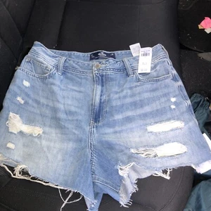 Hollister Shorts Womens W31 Denim High Rise 5 Pockets Distressed - Picture 1 of 4