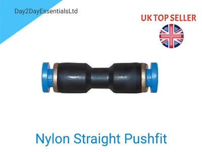 DAY2DAYESSENTIALSLTD Nylon Push Fit Straight Coupling Join Connect Top Quality - All Sizes Available