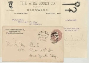 1887 WORCESTER MASSACHUSETTS BILLHEAD DRAHT WARENMARKE - Bild 1 von 1
