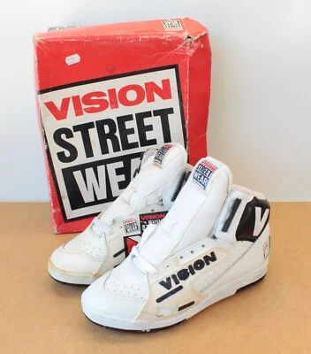 Vintage Deadstock Vision Street Wear Skate Shoes MS 1800 White w/ Box 7 DEFECTS - Image 1 of 4