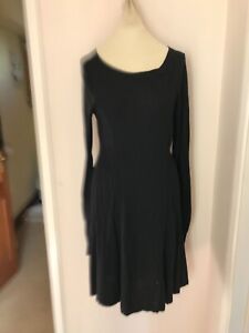 South, size 12 black knit dress, boat neck, long sleeves,