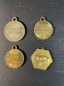 Lot Of 4 Tokens Pendants Advertising Exxon, Black & Decker And Drilling - Picture 1 of 11