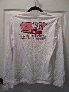 VINEYARD VINES L/S CUPID WHALE HAPPY VALENTINE'S DAY KIDS WHITE TEE SIZE XL (18) - Picture 1 of 2