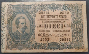 ITALIA 10 LIRE DELL'ARA / RIGHETTI P-20f BC+/MBC- - Picture 1 of 2