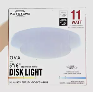 Keystone 11W 6" Color Select LED Surface Mount Retrofit Disk Downlight Fixture - Picture 1 of 8