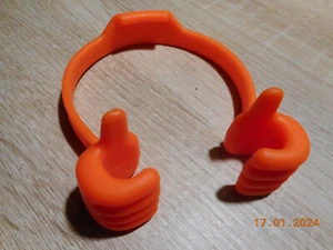 Universal Smartphone Handy Halter Ständer Stativ Halterung verstellbar orange - Bild 1 von 2