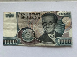 1000 SCHILLING SCHEIN, ERWIN SCHRÖDINGER, 1983, ERHALTUNGSGRAD III = "SEHR SCHÖN - Bild 1 von 2