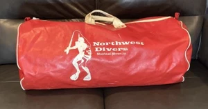 Bolso de lona de buceo rojo gigante de 30"" vintage buceador buceador del noroeste buceador sin usar Logan - Imagen 1 de 16