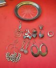 Vintage Jewelry Lot Sterling Earrings Lot 4 Scrap Or Repurpose 50 Grams K2