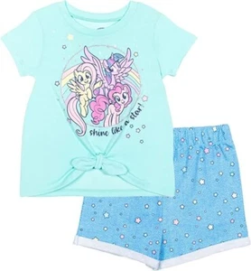 My Little Pony Girls T-Shirt and French Terry Shorts Outfit Set Toddler to Littl - Picture 1 of 3