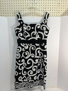 London Times ärmelloses Damenkleid Größe 6 schwarz-weiß - Bild 1 von 9