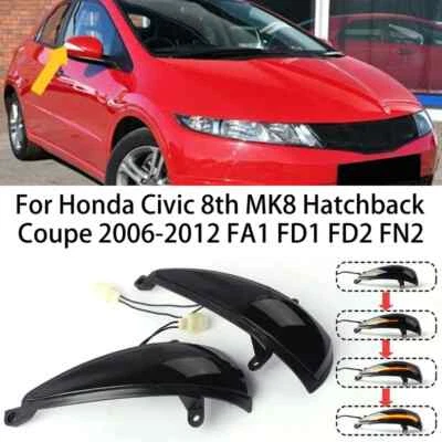 Luces LED dinámicas intermitentes de espejo retrovisor lateral para Honda Civic 8º 2005-2012 Foto 1 de 4