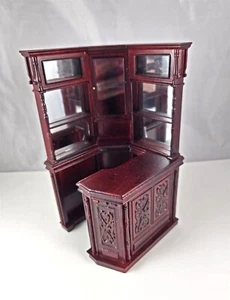 Estate Sale Dollhouse Miniature NIB Mahogany Corner Bar JJ083-0 - Picture 1 of 4