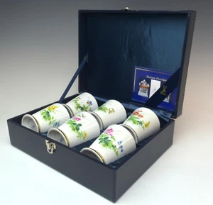 Juego de seis vasos conmemorativos Meissen 275 aniversario florales diferentes - Imagen 1 de 18