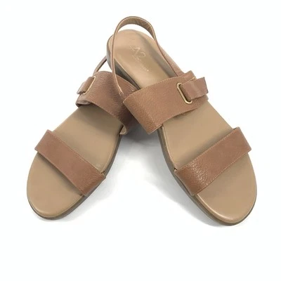 A2 by Aerosoles Interpret Faux Leather Strappy Open Toe Sandals 10 Tan Beige - Image 1 of 4