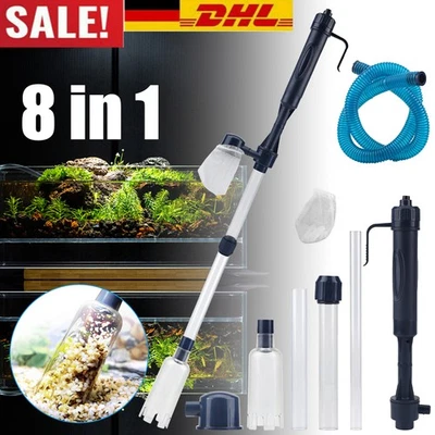MARKENLOS Elektrische Aquarium Wasserwechsel Set Mulmsauger Kiesreiniger Bodenreinigung DE