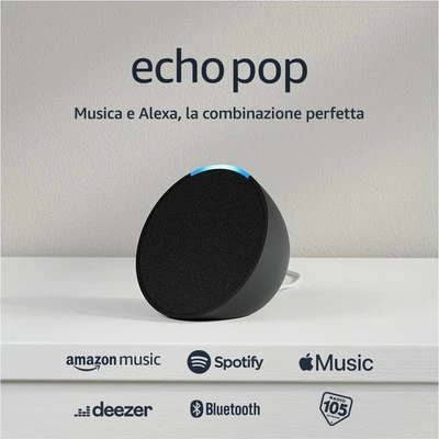 Echo Pop Ultimo modello ALEXA ALTOPARLANTE SMART NERO Dot NUOVO 5 - Immagine 1 di 4
