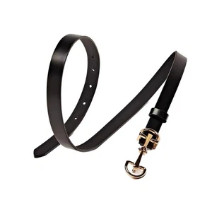 Massimo Dutti Damen Leder Gürtel Legierung Schnalle Ruyi Muster schmal elegant schwarz - Bild 1 von 28