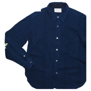 SAMURAI JEANS Indigo Sashiko Button Down Shirt M Japan Limited Edition F/S - Picture 1 of 17