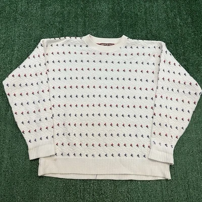 Suéter Colorido Blanco Americano Vintage Años 90 Hecho en EE. UU. Outfitters Talla Grande Foto 1 de 4