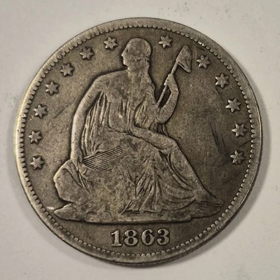 1863 Seated Liberty Half Dollar - Image 1 of 2