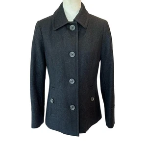 Nautica Peacoat Jacke Damen klein anthrazit grau Wollmischung gefüttert einreihig - Bild 1 von 9