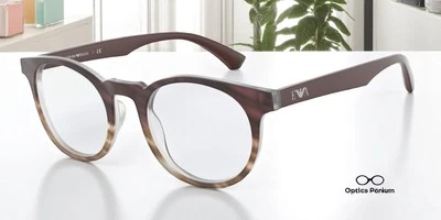 Lente de demostración EMPORIO ARMANI EA3156 5790 a rayas mate Burdeos 50 mm para hombre Foto 1 de 4