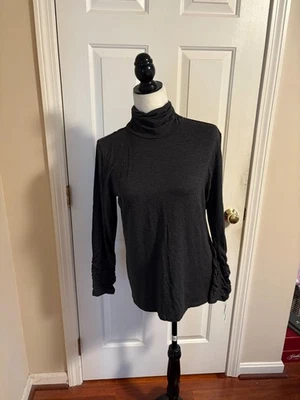 Alfani Women's Mock Neck Long Sleeve Top-CHARCOAL - SIZE: LARGE- READ BELOW - Image 1 of 4