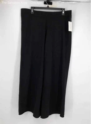 Charter Club Womens Black Cashmere Culotte Wide-Leg Cropped Pants Size X-Large - Image 1 of 4