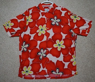 Jams World Hawaiian Shirt - RED and YELLOW FLOWERS - Large - Image 1 of 4