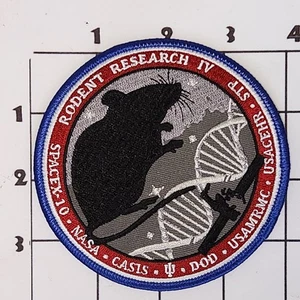 Rodent Research IV Parche NASA Bordado Hierro Sobre Spacex-10 ADN Hélice Uniforme - Imagen 1 de 1