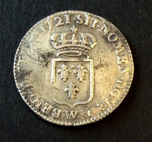 France - Louis XV - 1/6 Ecu coin with 1721 W headband - Picture 1 of 2