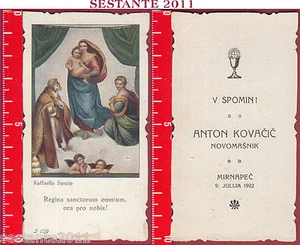 1809 SANTINO HOLY CARD MADONNA REGINA SANCTORUM OMNIUM S 129 RAFFAELLO SANZIO - Bild 1 von 1