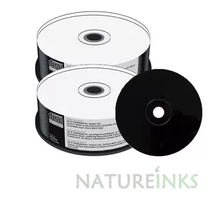 50 Mediarange Black Bottom CD-R Blank CD R discs Full White Printable 52x 700MB  - Picture 1 of 1