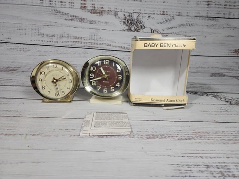 Vtg Westclox Baby Ben Classic 11605 Keywound Alarm Clock  + Baby Ben Read Descr Cover