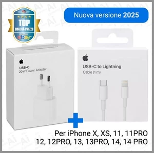 Caricabatteria ORIGINALE per iPhone 20W rapido + Cavo lightning Apple iPhone - Foto 1 di 6