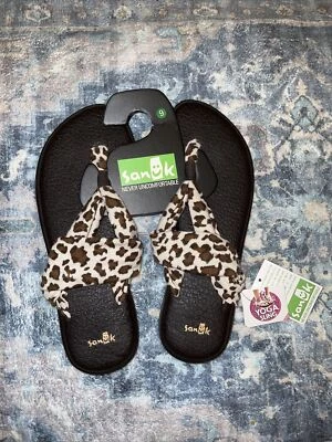 Sandalias Sanuk Yoga Sling 2 Talla 9 Impresiones Marrón Guepardo Yoga Mat Para Mujer Nuevas Foto 1 de 4