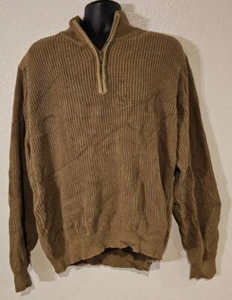 Orvis Herren 1/4 Reißverschluss Strickpullover Militär Pullover Oberteil Ellbogen Schulter Aufnäher groß - Bild 1 von 3
