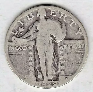 1929 STANDING LIBERTY QUARTER GRADING IN BUONE CONDIZIONI stk w09 - Foto 1 di 5