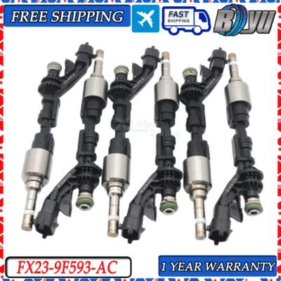 Pack 6pcs Fuel Injectors For Jaguar F-Type XJ XF 2013-2015 3.0L V6 FX23-9F593-AC - Imagem 1 de 4