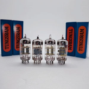 ECC82 12AU7 Tungsram Hungría gran halo getter, cuádruple emparejado años 60, probado - Imagen 1 de 3
